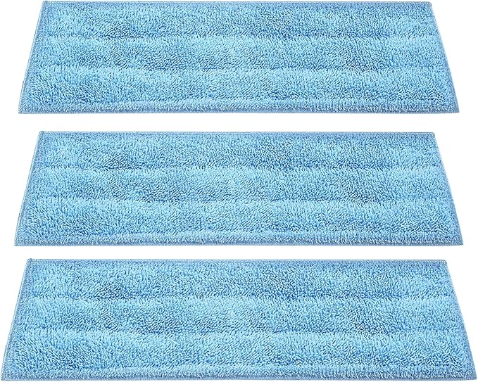 Microfiber Pads for Phueut CB-08C Steam Mop Cleaner, 3 Pack Steam Mop Pads for Steamer Floor Cleaning, Replacement Steam Mop Pads Accessories for Multi-Surface Floor, Washable and Machine, Reusable