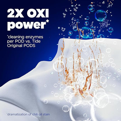 Tide Oxi Boost Power PODS Laundry Detergent Pacs, 18 Count, Set-In Stain Removal + Oxi Power, laundry soap detergent pacs
