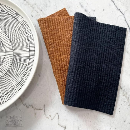 Hand‑Dyed 5‑Pack Swedish Dishcloths – Reusable, Biodegradable Cloths, Super‑Absorbent Dual‑Texture, Plastic‑Free Packaging, Made in Sweden