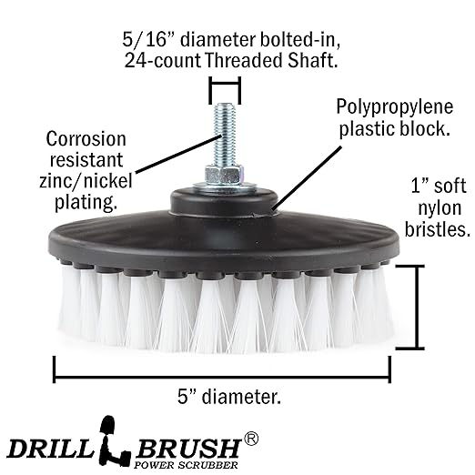 Polishing Scrub Brush - Carpet Cleaner Brush - Threaded Shaft Brush - Glass Cleaner Brush - Carpet Brush for Vehicles - Car Detailing Kit - Interior - Professional Car Detailing Kit for Vehicles