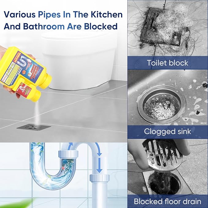Powerful Pipe Dredging Agent, Pipeline Dredging Agent, Powerful Quick Cleaning Drain, Kitchen Sink Drains and Pipe Cleaner, for Kitchen Bathroom Toilet