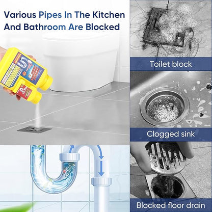 Powerful Pipe Dredging Agent, Pipeline Dredging Agent, Powerful Quick Cleaning Drain, Kitchen Sink Drains and Pipe Cleaner, for Kitchen Bathroom Toilet