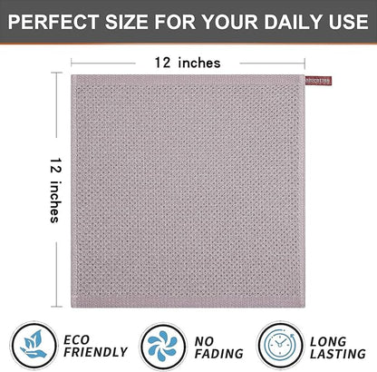 Kitinjoy 100% Cotton Kitchen Dish Cloths (12 X 12 Inches, Mixed Color), 6 Pack Waffle Weave Ultra Soft Absorbent Dish Towels for Drying Dishes Quick Drying Kitchen Towels Dish Rags