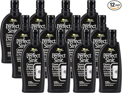 HOPE'S Perfect Sink 8.5 oz Sink Cleaner and Polish, Restorative, Water-Repellant Formula, Stain Remover, Good for Stainless Steel, Cast Iron, Porcelain, Corian, Composite, 12 Pack