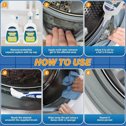 Home Stain Remover Gel Cleaner, Heavy Duty Black Surface Stain Cleaner for Washing Machine, Bathroom Grout, Shower, Bathtub, Tile, Fridge Rubber, Kitchen Sinks, 1 Pack