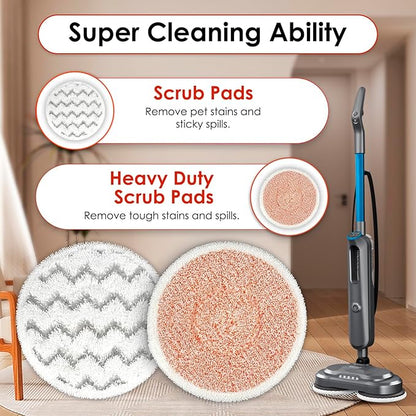 (6 Pack) 3897A Replacement Mop Pads for Bissell SpinWave SmartSteam Scrubbing Steam Mop 3897A 3712C 3712W, Spinning Scrubbing Mop Pads, Heavy Duty Scrubby Mop Pad 6 Pieces