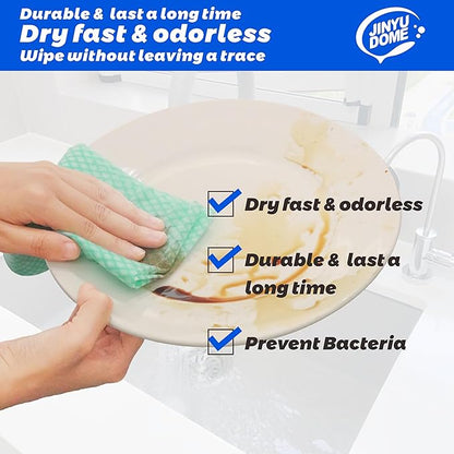 Reusable Kitchen Cleaning Cloths Dish Towels Dish Cloth Handi Wipe Reusable Cloths for Kitchen, Bathroom, Household Cleaning 100Pack Blue (Green 100 Pack)