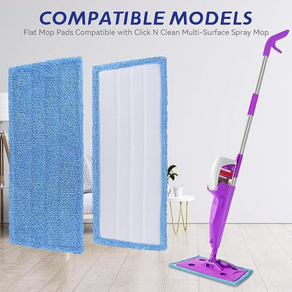 Mop Pads Replacement for Rejuvenate Microfiber Mop, Compatible with Rejuvenate Click N Clean Multi-Surface Spray Mop, Resuable Microfiber Mop Refill Head, Easy to Replace, Machine Washable（3 Pack）