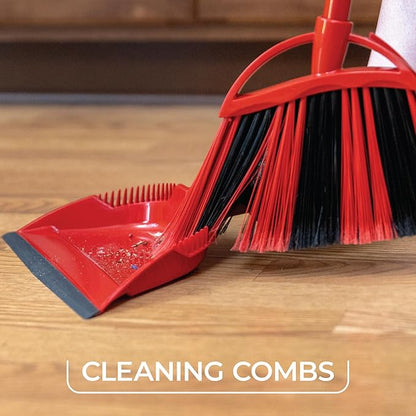 O-Cedar One Sweep Broom with Step-On Dustpan | Remove 99% with One | Lightweight Quiet Cleaning Tool | Ideal for Pet Owners