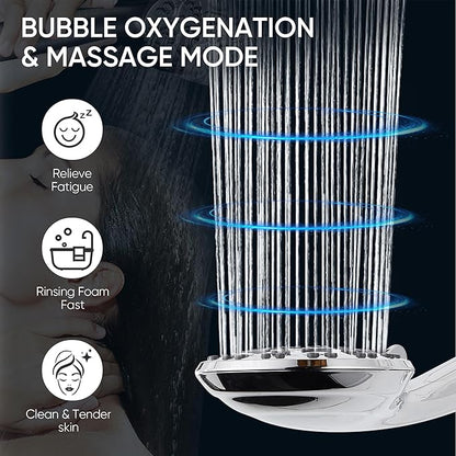 Cobbe 8-Setting Handheld Shower Head with High Pressure Shower Heads - Bathroom Showerhead Set - Detachable Showerhead with 5ft Stainless Steel Hose and Brass Swivel Bracket (Chrome)