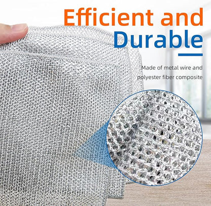 EytGva15 PCS Non Scratch Steel Scrubbers Wire Dishwashing Rags Metal Dish Cloth,Alternative to Steel Wool Scrubbers, Multifunctional Kitchen Cleaning Cloths for Pots,Pans,Dishs,Flatwarel