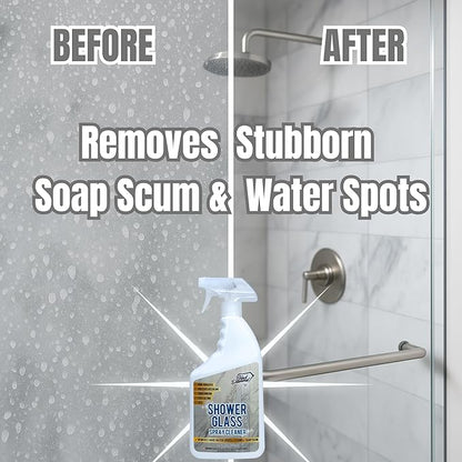 Black Diamond Stoneworks Shower Glass Cleaner – Professional Strength Shower Door & Tile Spray - Removes Hard Water Stains, Soap Scum & Water Spots, Non-Abrasive, Prevents Resoiling (32oz)