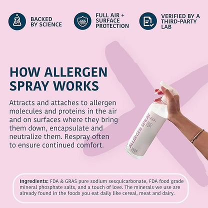 Allergen Spray, Pets, Dust Allergies & More, Air & Surface, Just Add Water, Bottle, Over 33oz