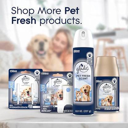 Glade Automatic Spray Refill Starter Kit, Pet Fresh Scent, Scented Air Freshener for Home and Bathroom, 6.2 Oz, 1 Holder + 1 Refill