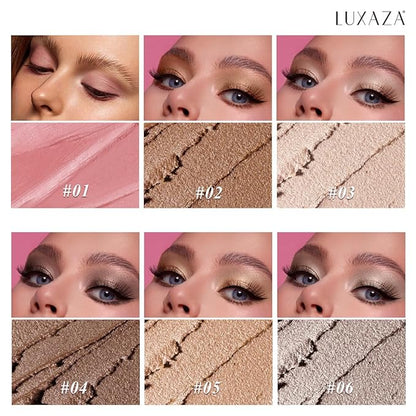 Neutral Eyeshadow Stick Makeup 6PCS Set, Brown Nude Metallic Shimmer Matte Cream Eye Shadow Eyeliner Brightener Pencil Crayon - BROWN CANYON