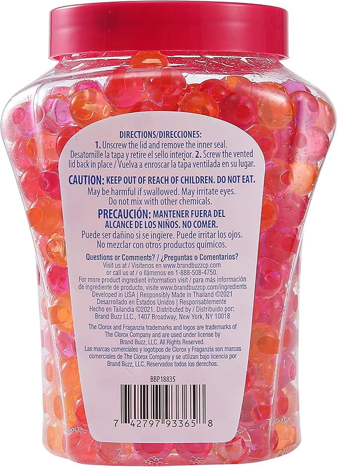 Clorox Fraganzia Crystal Beads Air Freshener, Long Lasting Room Deodorizer and Odor Eliminator Gel Beads to Freshen Home, Car, or Office, Island Escape Scent, 12 Fl Oz