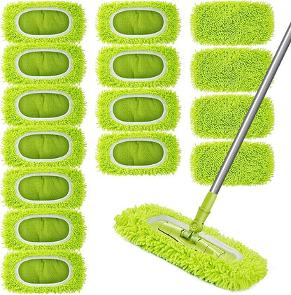 Reusable Dry Sweeping Cloths Microfiber Wet Mop Pads Compatible with Swiffer Sweeper Mop Replacement Sweeping Mopping pad Refills for Hardwood Surface Floor Cleaning (15)