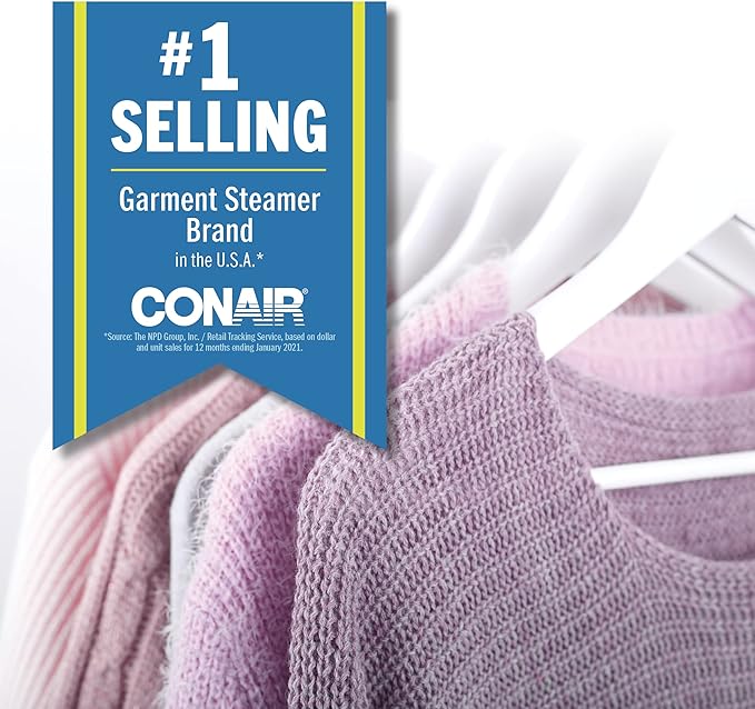 Conair Handheld Travel Garment Steamer for Clothes, CompleteSteam 1100W, For Home, Office and Travel, White