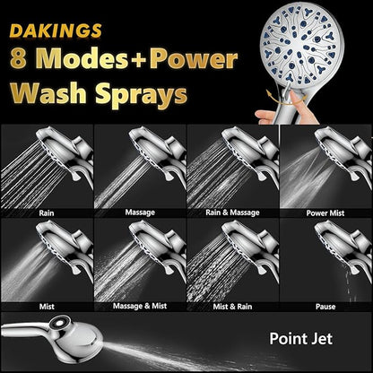 High Pressure Filtered Shower Head with Handheld, Upgrade Magnetic 10-Mode Handheld Showerhead Built-in Power Wash for Bathroom Cleaning, Detachable Shower Head with 71" Shower hose