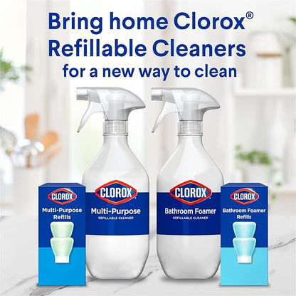 Clorox Multi-Purpose Spray Starter Kit 3x1.125fo, Household Essentials, Concentrated Refill + 20fo Spray Bottle