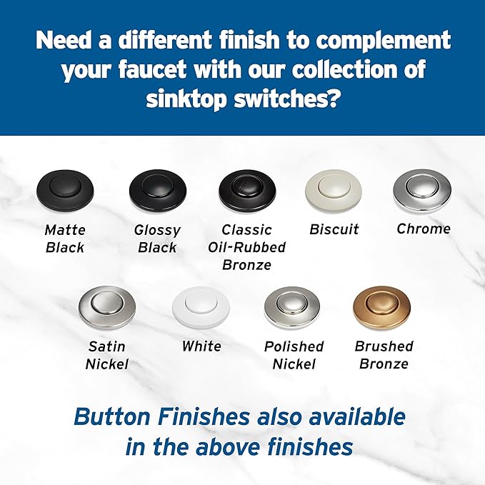 INSINKERATOR Garbage Disposal Air Switch Kit, Dual Outlet Sink Top Switch Button for All INSINKERATOR Food Waste Disposer Models, Chrome/White STS-OO