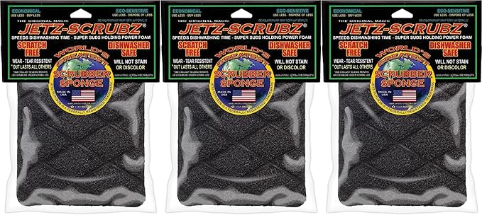The Original Magic Jetz Scrubz J27 Scrubber Sponge Rectangle, Pack of 3