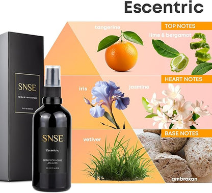 SNSE Escentric Spray for Home and Auto | 3.38 oz | Scent Spray for Home, Textiles, Linens, Auto