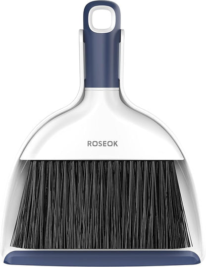 Mini Broom and Dustpan Set for Cleaning, Compact Desktop Dustpan with Brush for Kitchen Counter, Office, Car, Navy Blue, 1 Pack