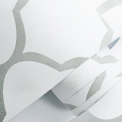GloryTik Grey and White Peel and Stick Wallpaper Modern Trellis Contact Paper Removable Self Adhesive Geometric Waterproof Wall Paper for Bathroom Cabinets Living Room Wall Decor Vinyl Roll 17.7"ｘ118"