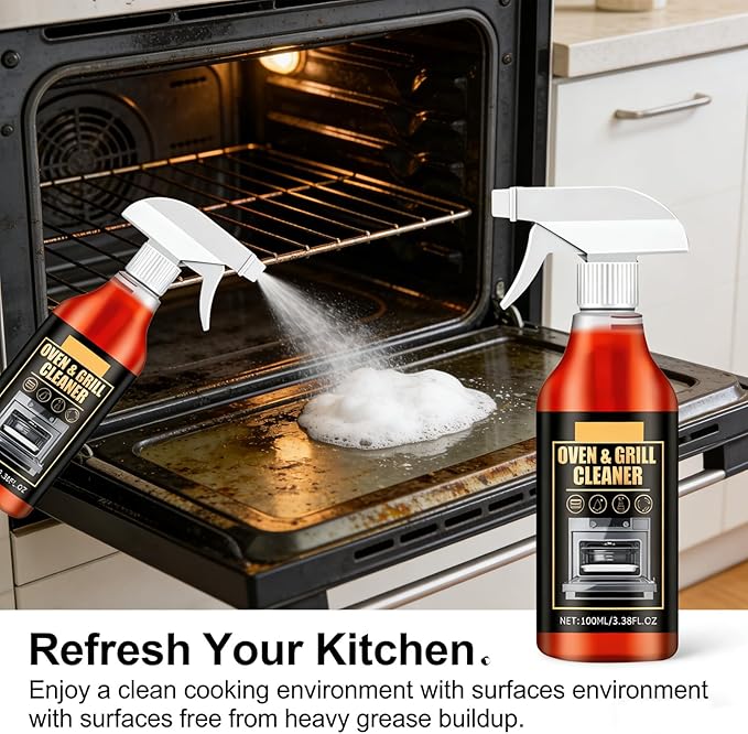 MYSQIHO Kitchen Heavy Oil Cleaner Spray, 100Ml All Purpose Kitchens Heavy Oil Cleaning Agent, Clean Spray Cleaner for Ovens, Countertops, Stovetop (2pcs)