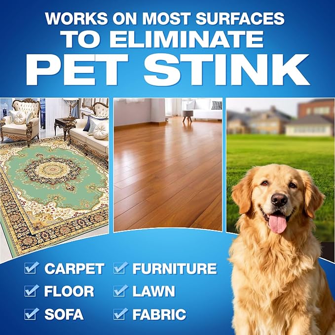 Pet Odor Eliminator, Odor Remover and Pet Spray Fragrance Free Colorless 16.9oz Spray, Safe Highly Effective Carpet and Cat Litter Deodorizer for Dogs and Cats (16.9 Fl Oz（Pack of 3）)