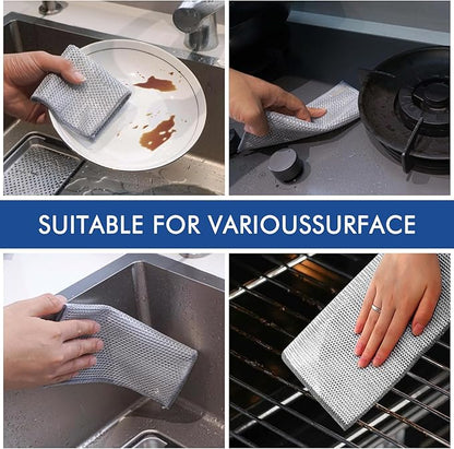 50 Pairs Multipurpose 3-Layer Thickened Steel Wire Dishwashing Cloth – Non-Scratch Metal Cleaning Rag for Wet & Dry Surfaces,Long-Lasting Reusable Kitchen Scrubber for Pots, Pans, and Cookware