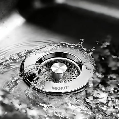 Upgraded 3 in 1 Kitchen Sink Drain Strainer - Stainless Steel Sink Stopper, Anti-Clogging Sink Food Catcher Basket, Fast Drainage Odor Filter Sink Plug for US Standard 3 1/2 inch Drain (Silver-2Pack)