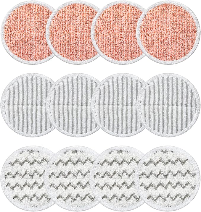 12 Pack 2124 Steam Mop Replacement Pads Compatible with Bissell Spin-Wave Hard Floor Spin Mop Cleaner 20393,20399,23157,23159