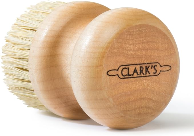 CLARK'S Cutting Board Oil Scrub Brush - Round Wood Applicator for Food Grade Mineral Oil and Wax on Wooden Bamboo, Cast Iron, and Utensils – Kitchen Countertops Food Safe