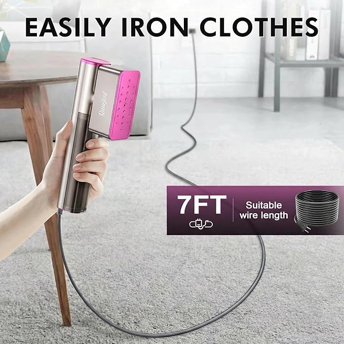 Travel Steamer for Clothes, 100V-240V Portable Iron, 15s Fast Heat Up, 2 in 1 Handheld Steamer & Iron, LED Display, 150ml Large Water Tank, Compact Travel Size Ideal for Worldwide & European Use