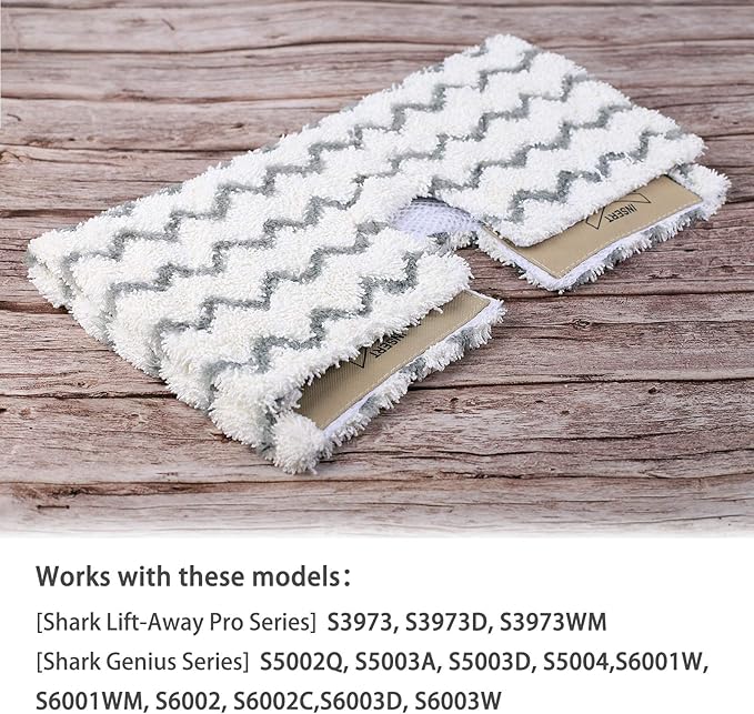 Flammi Steam Mop Pad for Shark Genius Lift-Away Pro S5003D S5002Q S5003A S6001W S6001WM S6002 S6002C S6003D S6003 S3973 S3973D S3973WM Washable Steam Mop Replacement Mop Cloth, 4 Pack