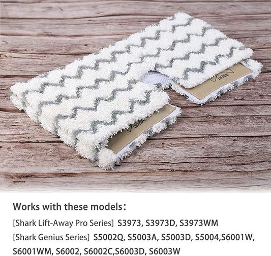 Flammi Steam Mop Pad for Shark Genius Lift-Away Pro S5003D S5002Q S5003A S6001W S6001WM S6002 S6002C S6003D S6003 S3973 S3973D S3973WM Washable Steam Mop Replacement Mop Cloth, 4 Pack