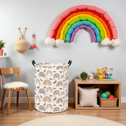 Baby Laundry Hamper kids laundry Basket Waterproof Storage Bin for Bedroom Toy Clothes Organizer Basket Woodland Animals Room Décor(Rainbow)