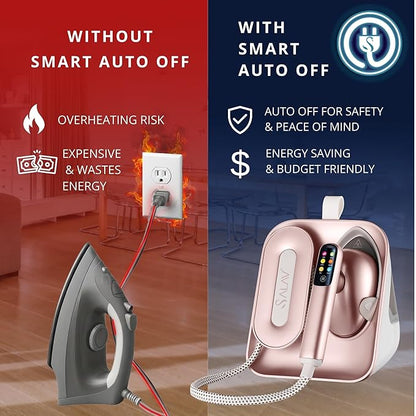 SALAV DuoPress Smart Deluxe Steam Station, Garment Steamer & Iron, 6ft Extra-Long Hose, Auto-Off Safety, Digital Display, 7 Steam Levels, 1.1L Water Tank, Dry Iron Mode & Steam Burst