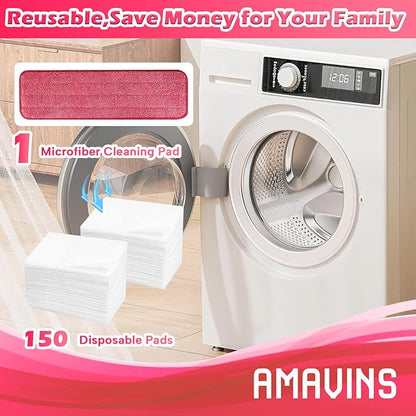 AmaVins 3 Pack Microfiber Cleaning Pads, Reusable Microfiber Mop Pads for 18 Inch Mop, Hardwood Floor Replacement Cleaning Mop Pads, Machine Washes