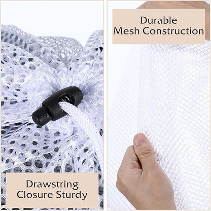 Gjinxi Mesh Laundry Bags, Laundry Bag for Delicates with Drawstring Closure Mesh Wash Bags for Lingerie Delicates Bra Underwear Pants Shoes Socks(2Pcs, M+S)