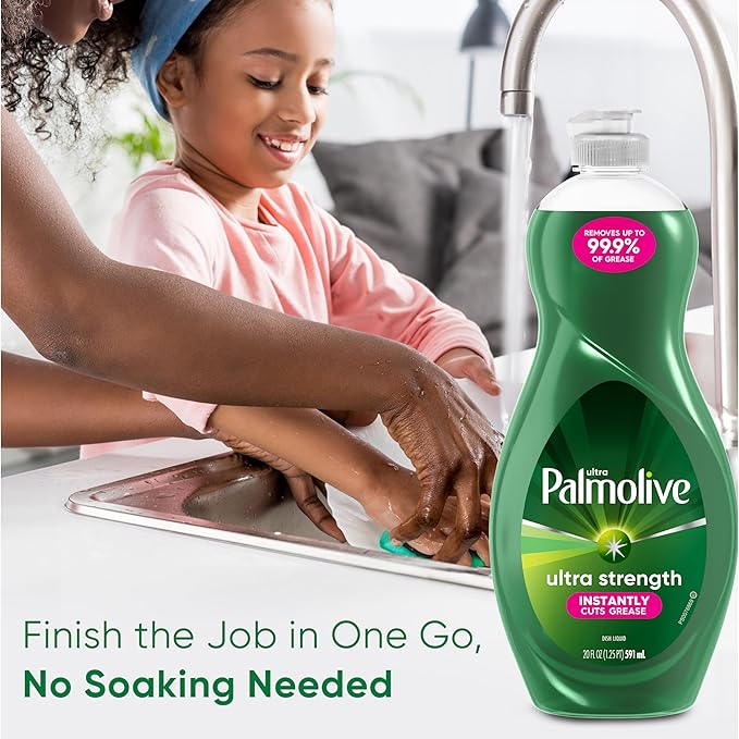 Palmolive Ultra Strength Liquid Dish Soap, Original Green, 20 Fluid Ounce(Packaging May Vary)