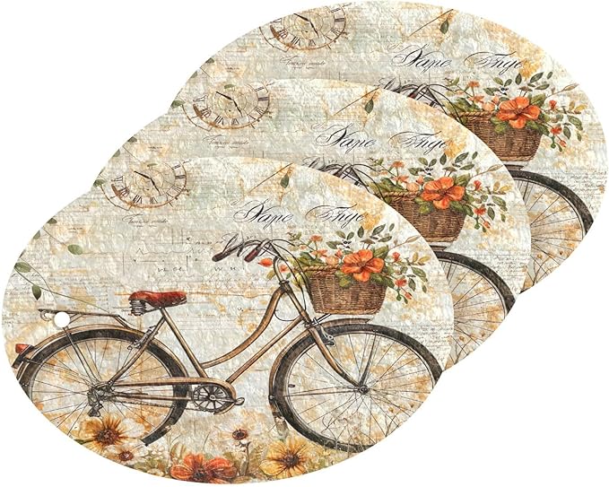 Bicycle Flower Kitchen Scrub Sponges, Pop-up Kitchen Cleaning Sponges Reusable Dish Washing Sponges for Bathroom Household Cleaning 3 Pack - Non Scratch Scrubber