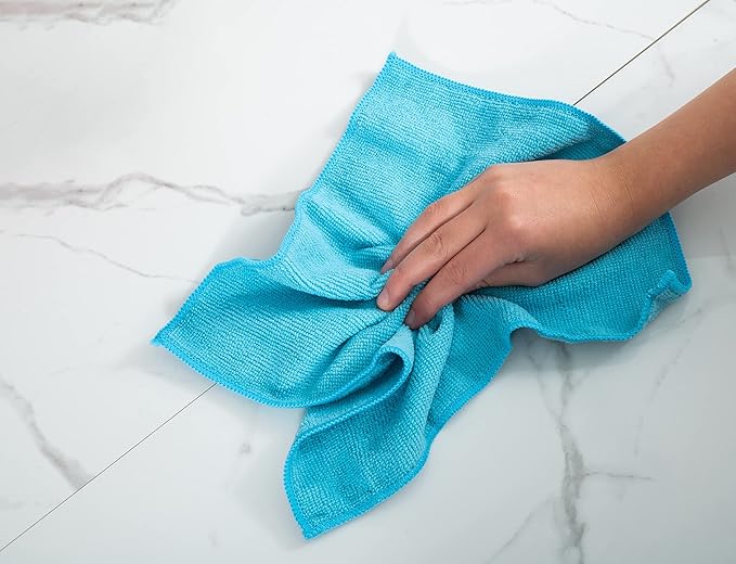 Superio Microfiber Squeegee Mopping Towel Extra Large Miracle Cloth Streak Free Floor Cloth 20x30 House, Kitchen, Bathroom, Car Multi Colored, (12"x12")