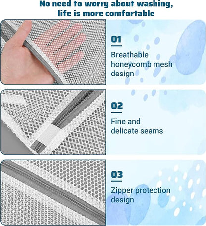4Pcs Mesh Laundry Bags for Delicates 30x20cm Small Mini Durable Lingerie Bags for Washing Machine Delicates Laundry Bag for Lingerie Underwear Socks Baby Clothes Travel 11.8 x 7.87 Inches