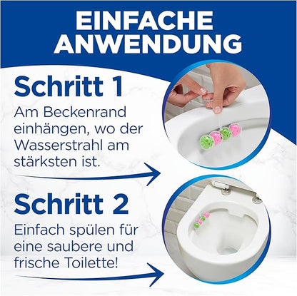 WC Frisch Kraft Active Fragrance Rinser Hawaii (2 x 50 g), Toilet Cleaner for Cleaning with Every Flush, Fragrance Stones for Long-Lasting Fresh Fragrance, + 50% Anti-limescale Effect