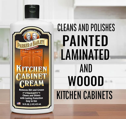 Parker and Bailey Kitchen Cabinet Cream-Wood Cleaner-Grease Remover 16 oz (1)
