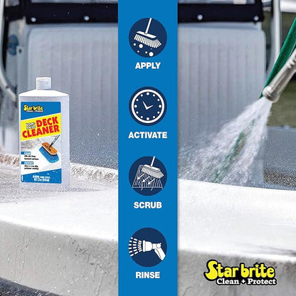 STAR BRITE Non-Skid Deck Cleaner & Protectant Ultimate Boat Deck Wash - Protects Against Future Stains & UV - Ideal for Fiberglass, Vinyl, Plastic, Painted & Metal Surfaces