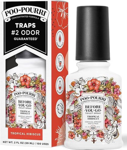 Poo-Pourri Before-You-Go Toilet Spray, Tropical Hibiscus, 2 Fl Oz - Hibiscus, Apricot and Citrus